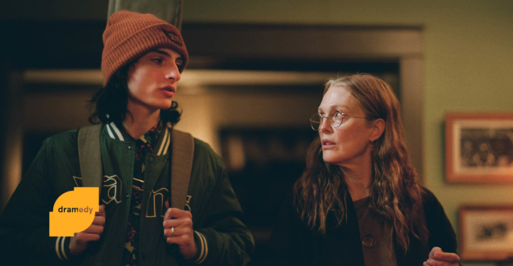 Finn Wolfhard and Julianne Moore in When You Finish Saving the World. Courtesy of Sundance.