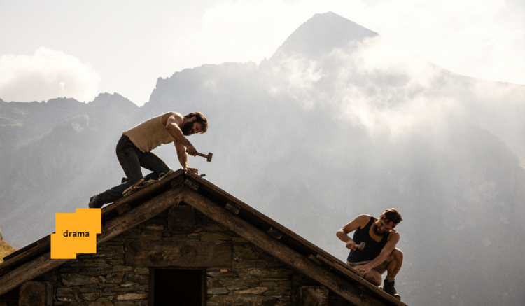 Alessandro Borghi and Luca Marinelli in The Eight Mountains, which is competing for the Palme d'Or at the Cannes Film Festival. Courtesy of Festival du Cannes.