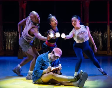 Byron Tittle, Christine Flores, Kara Chan and Ricky Ubeda in Illinoise on Broadway. Courtesy of Illinoise on Broadway.